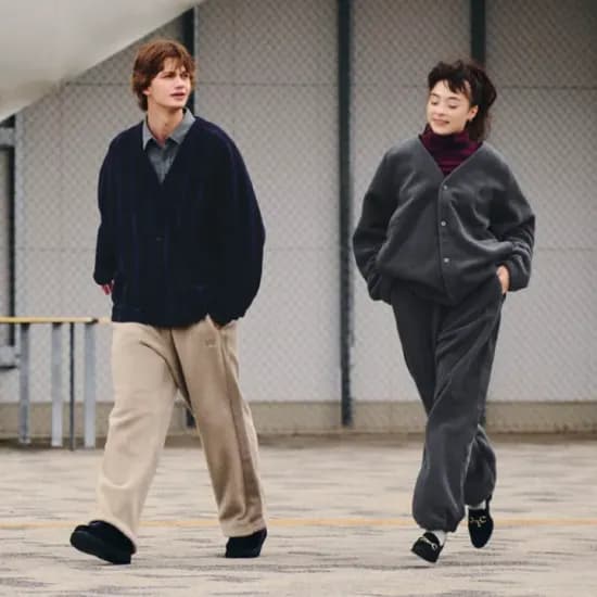 유니클로 니들스 후리스 와이드 팬츠