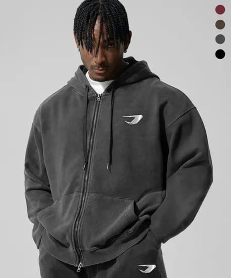 드릭스 메탈로고 피그먼트 후드집업 1.3