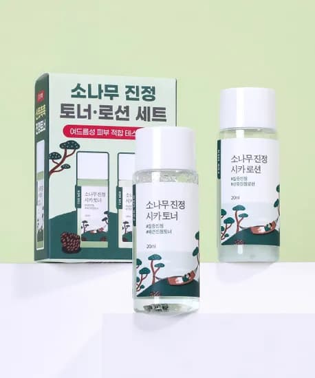 라운드랩 포 맨 소나무 진정 시카 토너 20ml 로션 20ml 세트