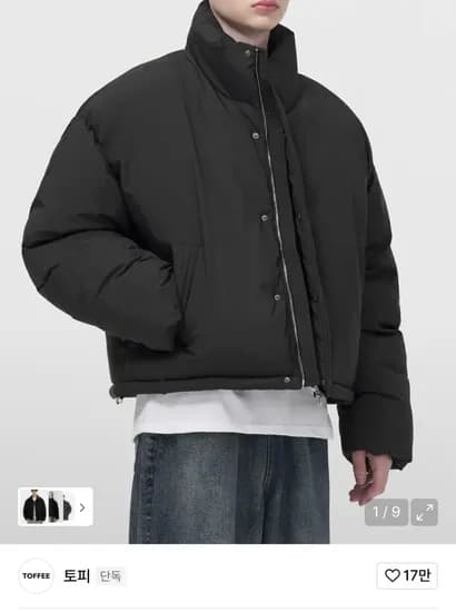 토피 크롭 패딩 점퍼