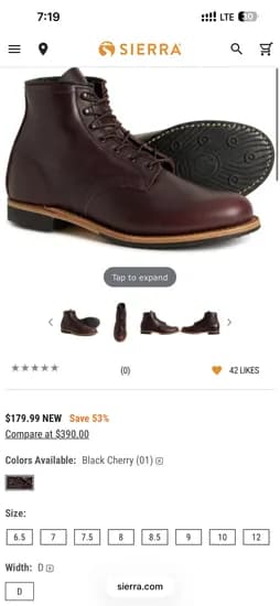 레드윙 벡맨 블랙체리