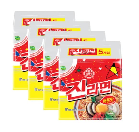 오뚜기 진라면 매운맛 20입 5입 4개
