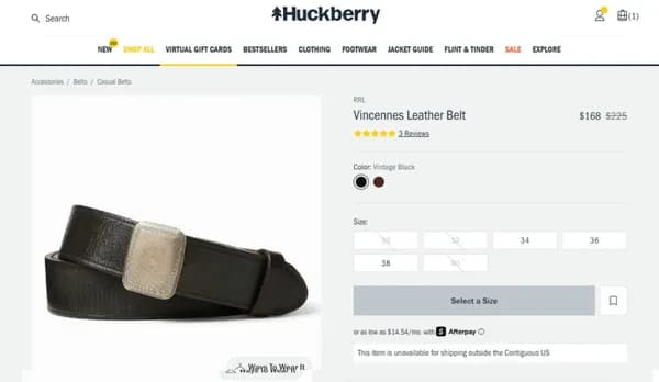 RRL 빈센스 벨트