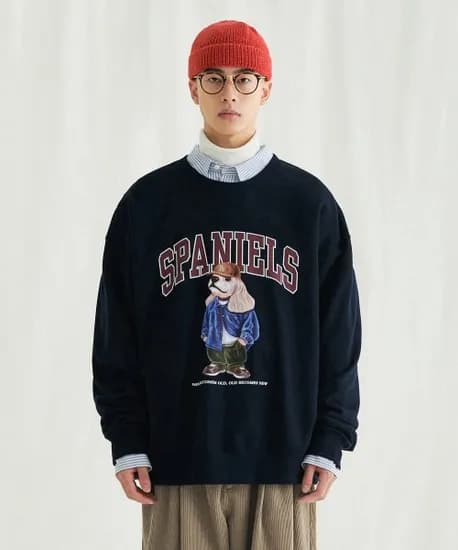멜란지마스터 스패니얼 오버 핏 스웨트셔츠