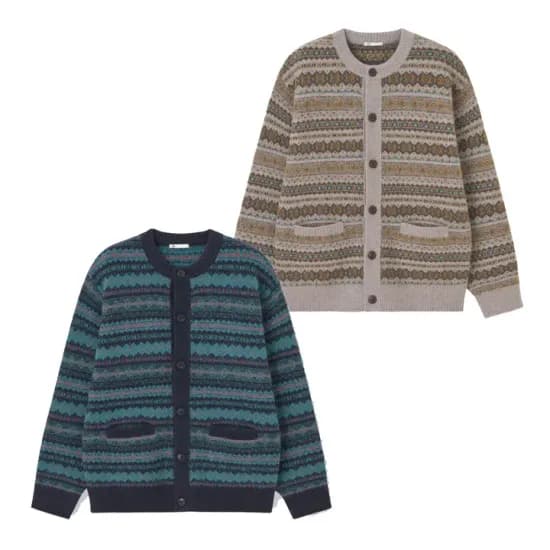 GU 지유 페어아일 가디건 베이지