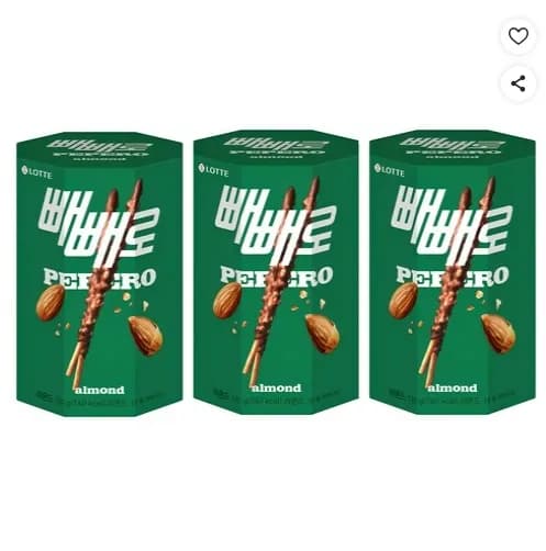 빼빼로 오리지널 아몬드 4봉 3개