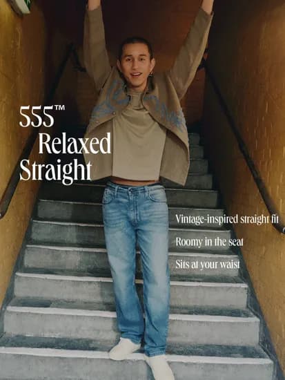 리바이스 555 릴렉스 스트레이트진 중청 30 32기장 3.9발