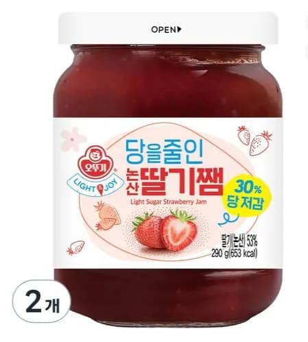 오뚜기 당을줄인 논산딸기쨈 290g 2개
