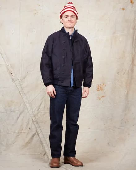 브론슨 복각 US NAVY 덱 후크 자켓 네이비