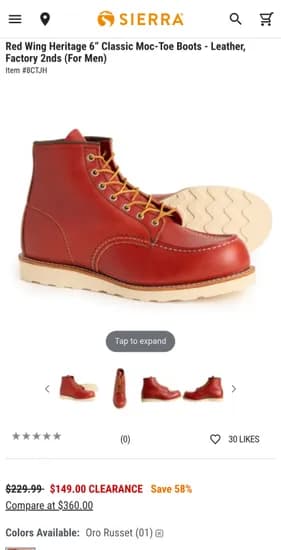 레드윙 목토 오로러셋 149불 외 백맨 179