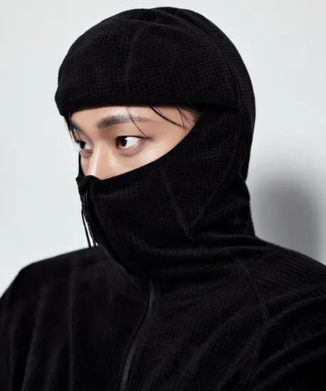 시티 레저 그리드 폴라 플리스 바라클라바 후디드 집업