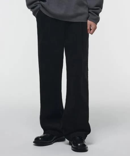 무탠다드 원 턱 와이드 코듀로이 밴딩 팬츠