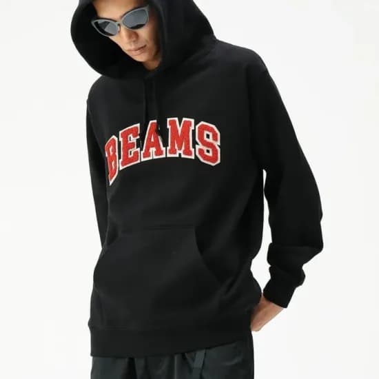 BEAMS 로고 후드 리스탁