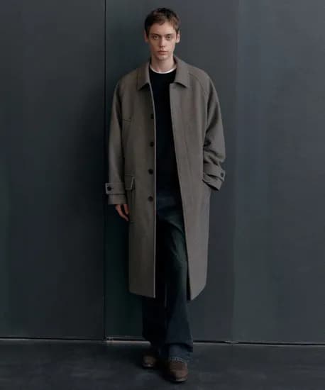 무탠다드 울 블렌드 오버사이즈 머프 발마칸 코트