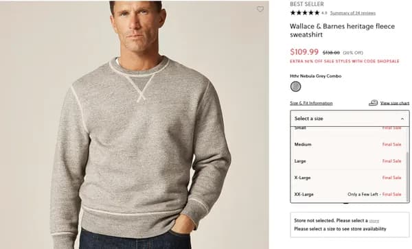 Wallace & Barnes 헤리티지 맨투맨