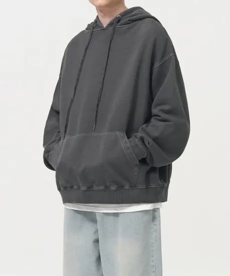 토피 피그먼트 스웻 후드