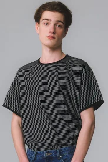 Marine Stripe Ringer T / Black, 9,900원
