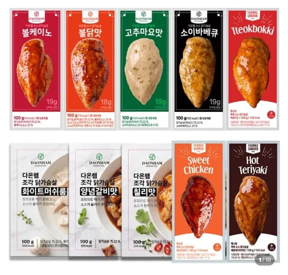 다온햄 소스 통살 닭가슴살 10종 100g, 20개 19,950원