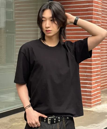시그니처 크롭 반팔 티셔츠[블랙]