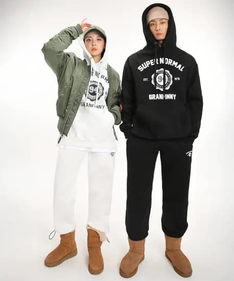 그랜피니 기모 후드 트레이닝 팬츠 세트 9,900원