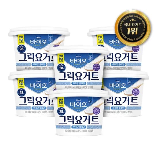 매일 바이오 그릭요거트 무가당 플레인 400g x 6개