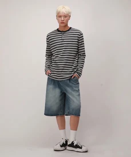 디벨로브)스트라이프 헨리넥 롱슬리브 6,910원