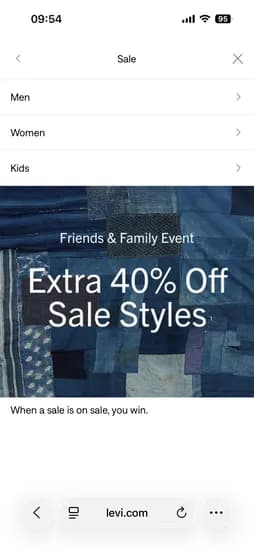 리바이스 공홈 EXTRA 40%