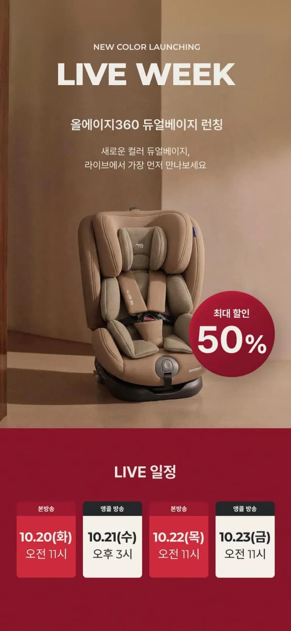 아빠새) 폴레드 올에이지 360 회전형 SOFIX&락킹벨트 카시트 297,770원