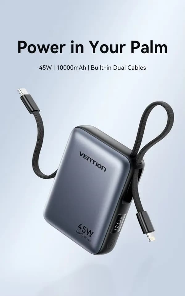 벤션 45W 10000mAh 보조배터리 ($12.30 코인할인)