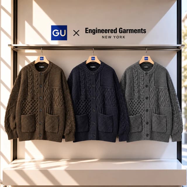 GU x 엔가 케이블 크루넥 가디건 49,720원