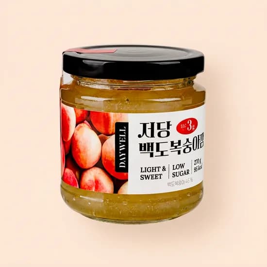 하루특가) 데이웰 저당 저칼로리 백도복숭아잼, 270g, 1개