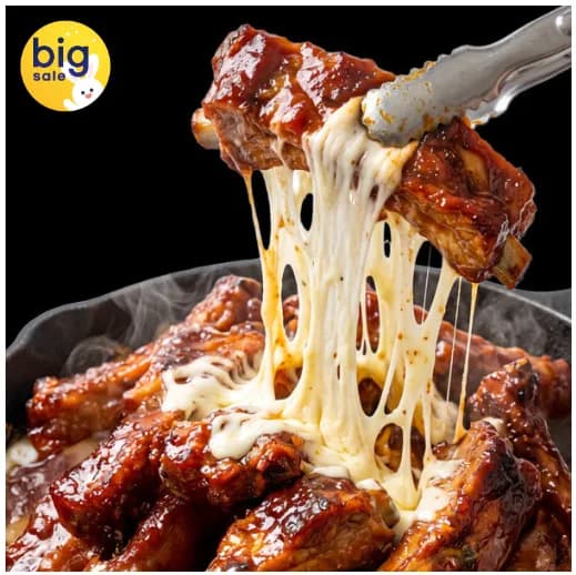 두툼 숯불 바베큐 쪽갈비 핫바베큐 쪽갈비 골라담기 500g+500g /