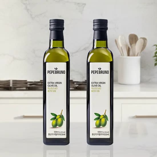 하루특가) 페페브루노 엑스트라버진 올리브오일, 500ml, 2개