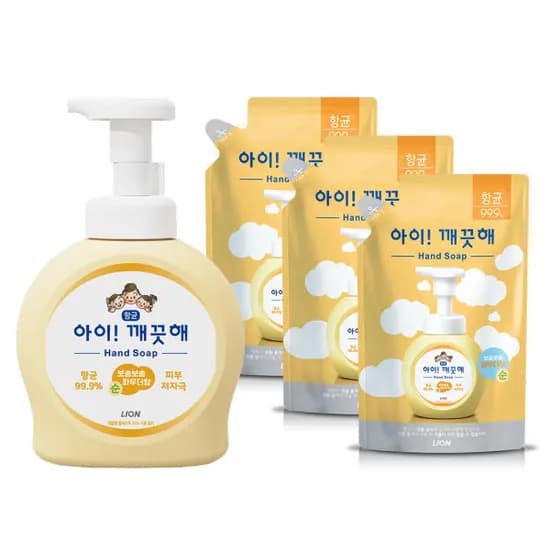 아이깨끗해 핸드워시 490ml 본품 1개+450ml 리필 3개(향 선택)