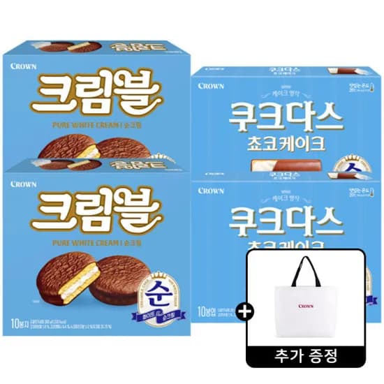 크라운 크림블 순크림 300g 2개 외 쿠크다스 쵸코케이크 202g 2개