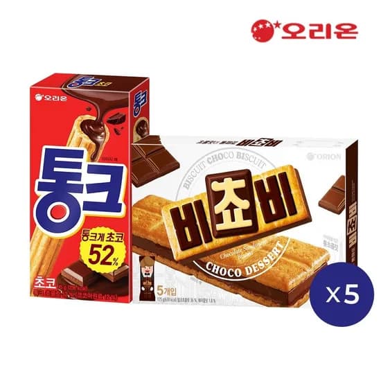오리온 비쵸비 125g 5개 + 통크 45g 5개