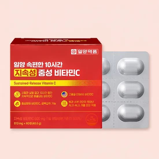 하루특가) 일양약품 속편한 10시간 지속성 중성 비타민C, 60정, 1개