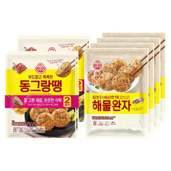 오뚜기 해물완자 390g 4개 외 동그랑땡 350g 4개 총 8팩