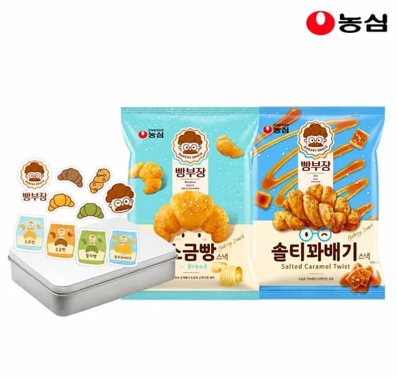 농심 빵부장 솔티꽈베기빵 8개 소금빵 8개