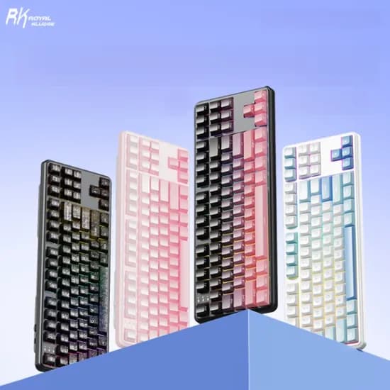 RK T87 알루미늄 무선 게이밍 기계식 키보드 화이트 블루