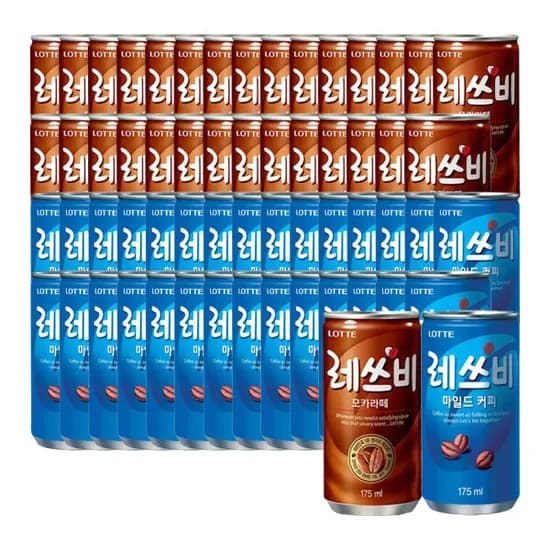 레쓰비 마일드 175mlx30캔+모카라떼 175mlx30캔 (총 60캔)