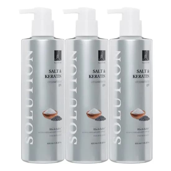 엘라스틴 헤어솔루션 너리싱앤볼륨 샴푸 600ml 3개