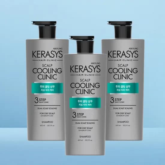케라시스 클리닉 두피 쿨링 샴푸 600ml 3개