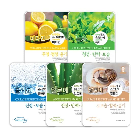 하루특가) 네이처바이 에센스 마스크팩 혼합 C타입, 5종, 100매, 1세트