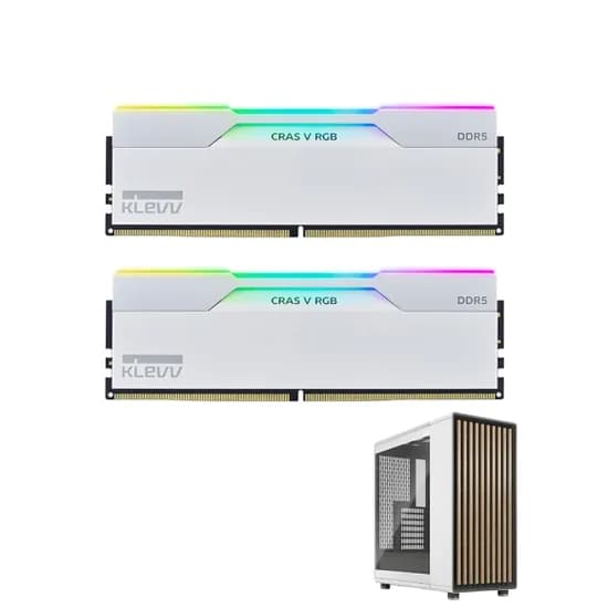 클레브 DDR5-6000 화이트 16Gx2 외 프렉탈 North TG Clear Tint 초크 화이트