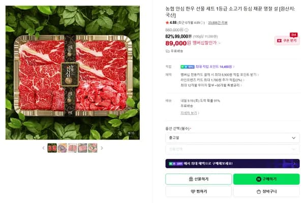 농협 안심 한우 선물 세트 1등급 소고기 등심 채끝 명절 설 [원산지:국산]