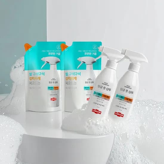 하루특가) 랩신 풋샴푸 오리지널, 410ml, 2개 + 리필, 400ml, 3개