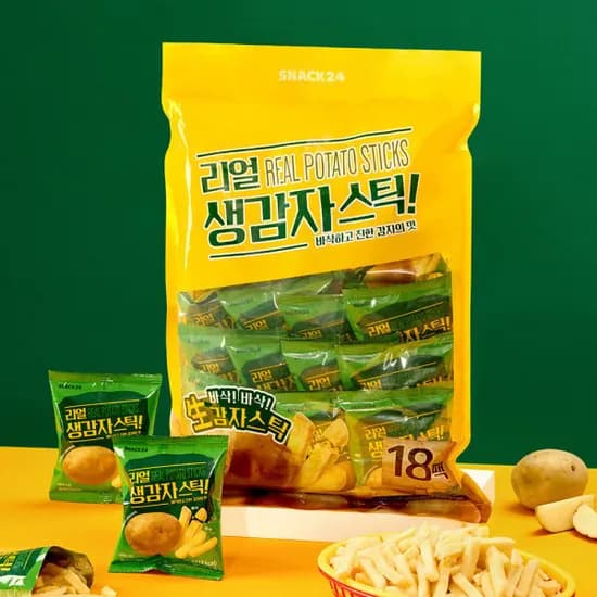 리얼생감자스틱 포테이토스낵 대용량 과자 360g 1봉