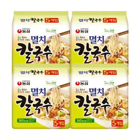 농심 멸치칼국수 98g 5입 4개 20개