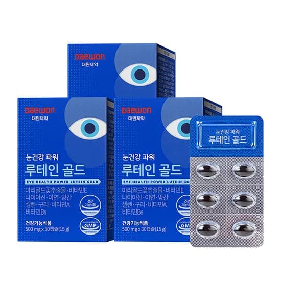 대웅제약 눈건강 파워 루테인 골드 500mg 30캡슐 3개